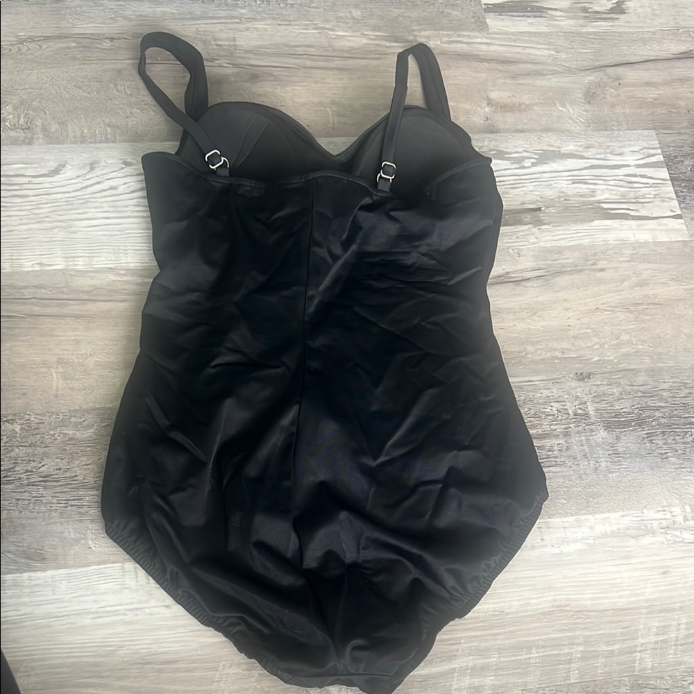 Black Ruched Swimsuit - Picture 2 of 4